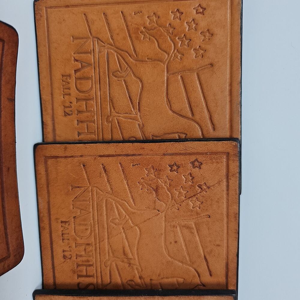 Leather Coasters Set Horse Equestrian Vintage Rustic Decor Barware Unique NADHH - Picture 5 of 5